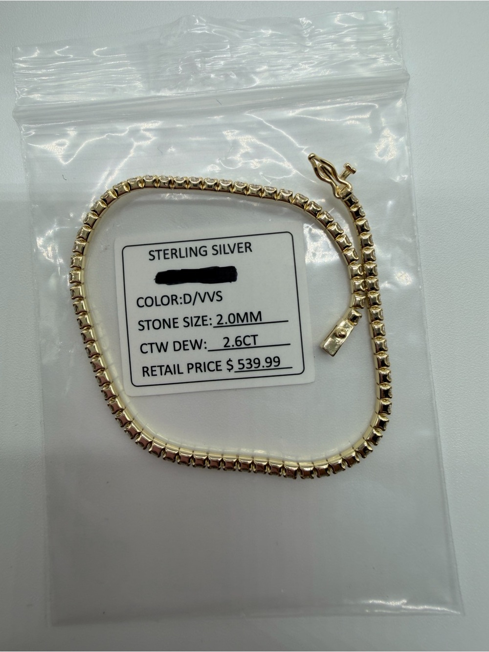 Sterling Silver Gold-Tone Tennis Bracelet with Clear Stones bundle for Ms Monica